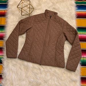 Cutter & Buck Double Zipper Brown Quilted Light Weight Coat Women’s Small